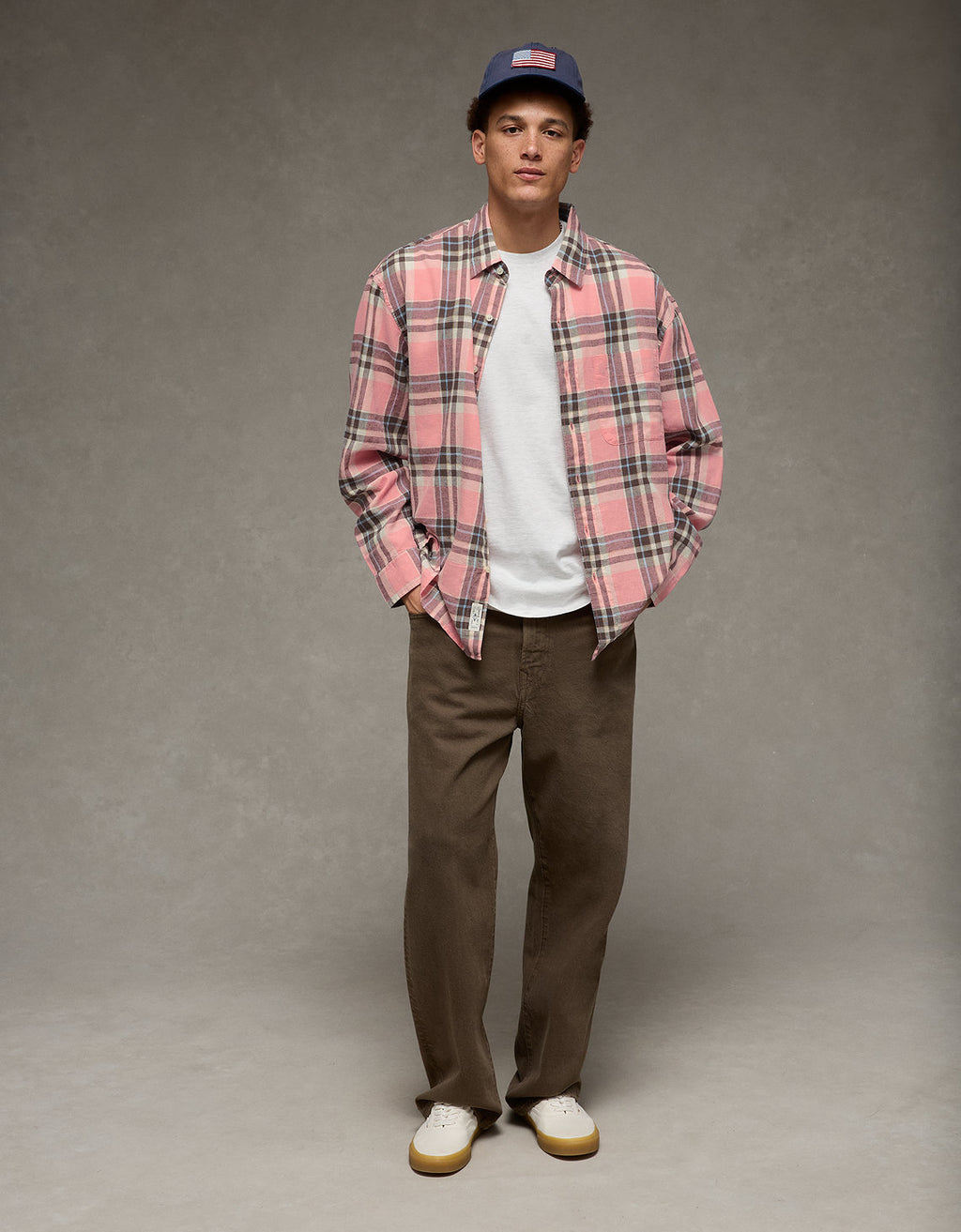 Camisa de lino con ajuste relajado y botones - Rosa 0153_3087_626_os