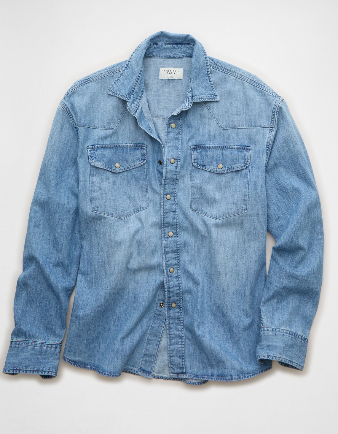 Camisa en denim relaxed fit Ae - Azul 0153_3142_406_f