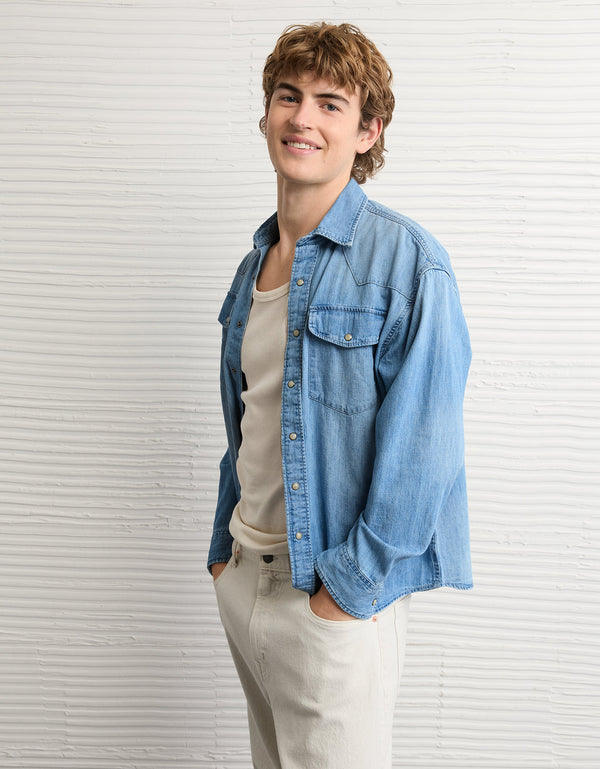 Camisa en denim relaxed fit Ae - Azul