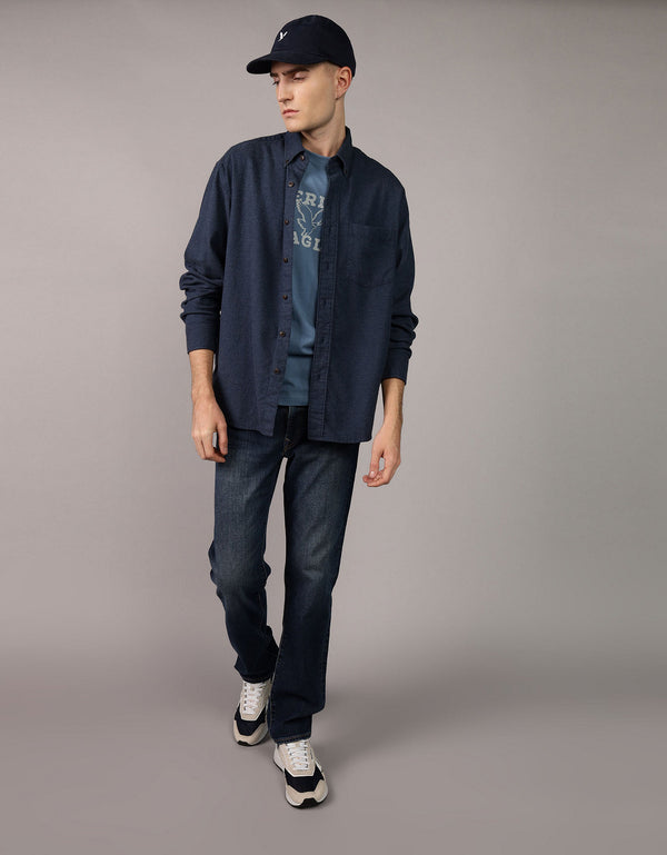 Camisa Manga Larga Hombre AE - Azul