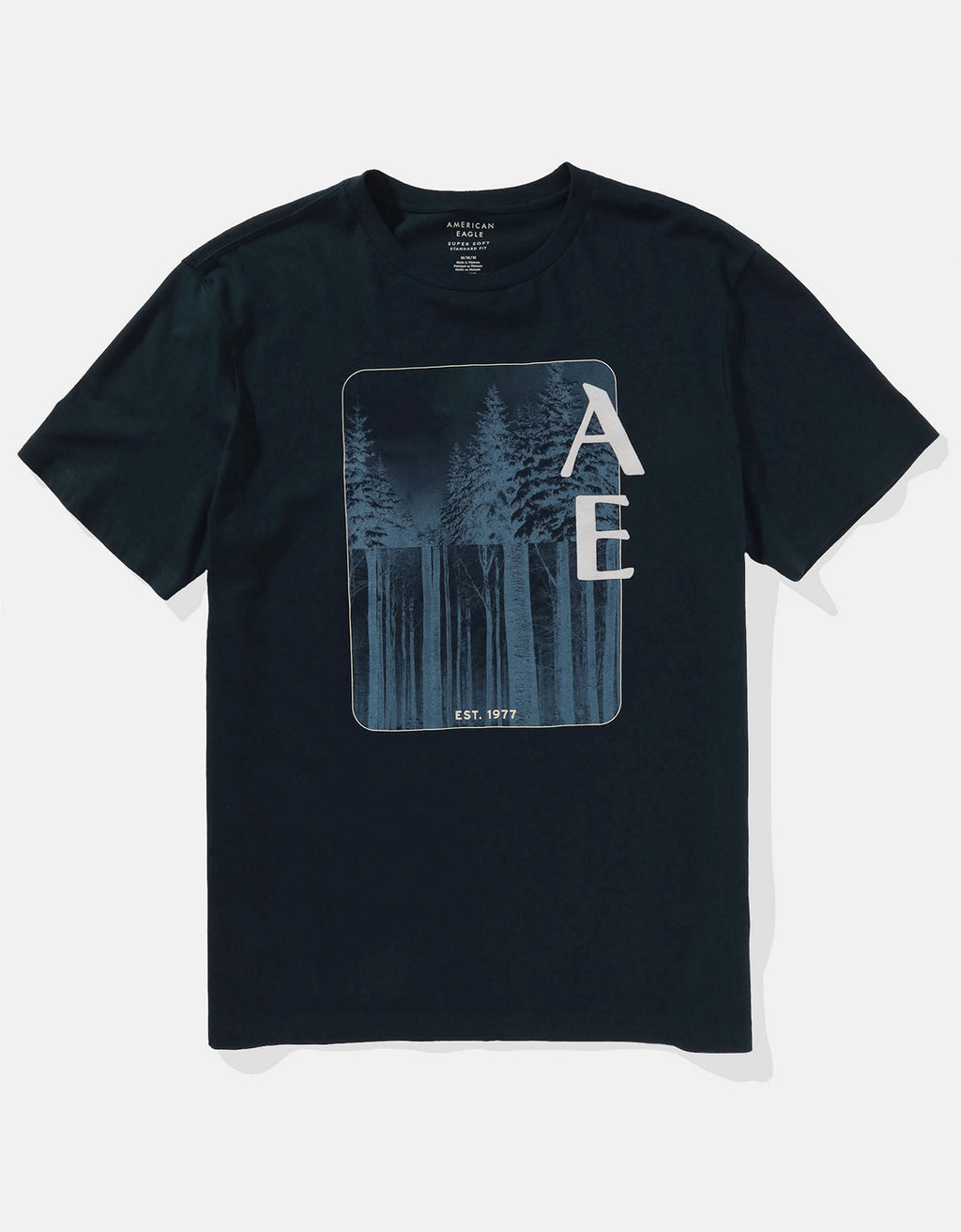 Camiseta Ae gráfica con logo supersuave - Azul 0181_3337_410_f