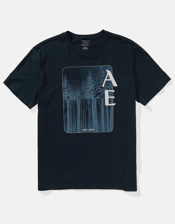 Camiseta Ae gráfica con logo supersuave - Azul