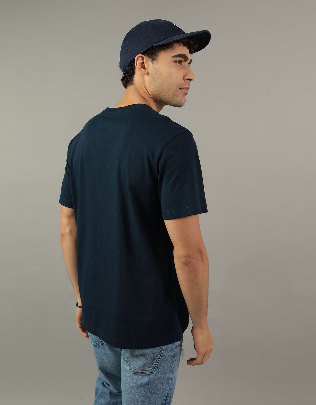 Camiseta Ae gráfica con logo supersuave - Azul 0181_3337_410_ob