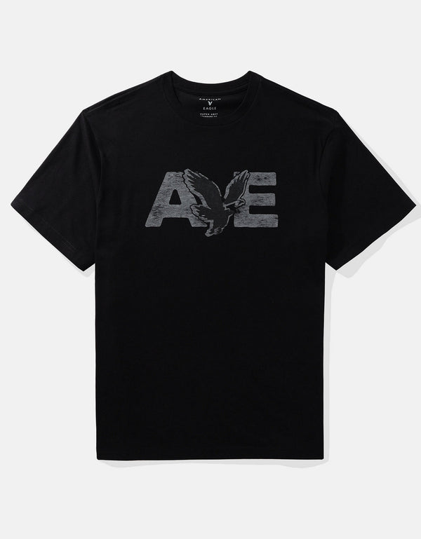 Camiseta con Gráfico Manga Corta Hombre AE - Negro
