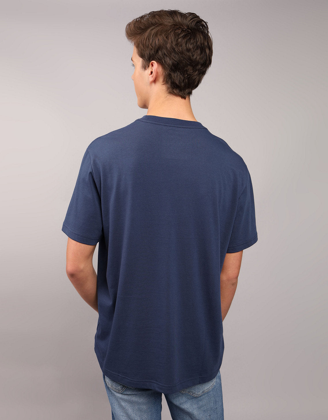 Camiseta con Gráfico Manga Corta Hombre AE - Azul 0181_3774_483_ob