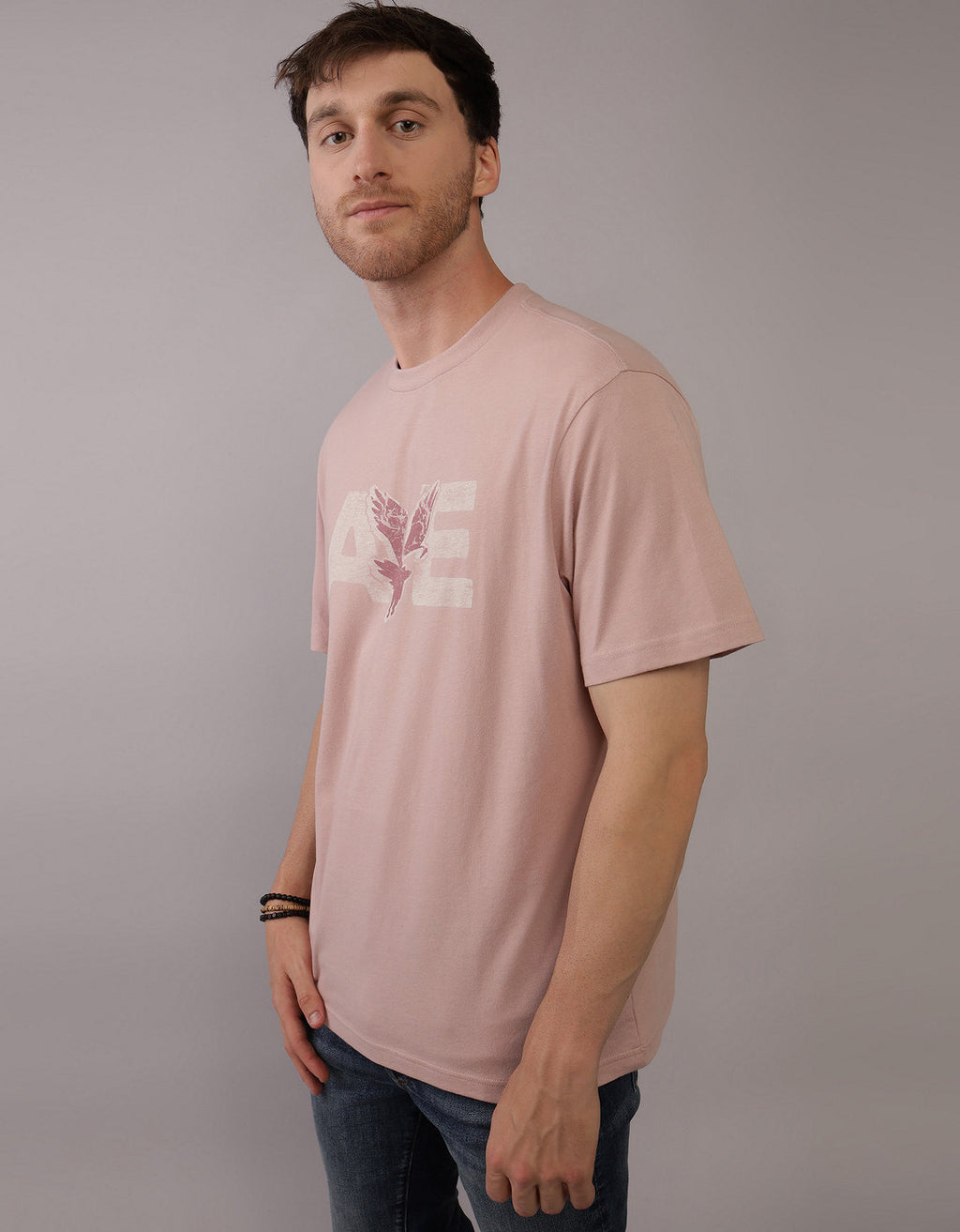 Camiseta con Gráfico Manga Corta Hombre AE - Rosa 0181_3774_615_of