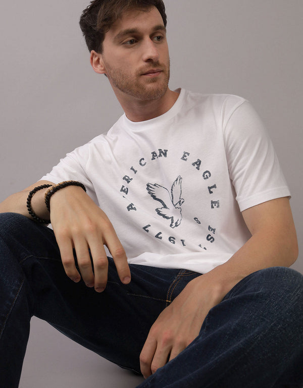 Camiseta con Gráfico Manga Corta Hombre AE - Blanco