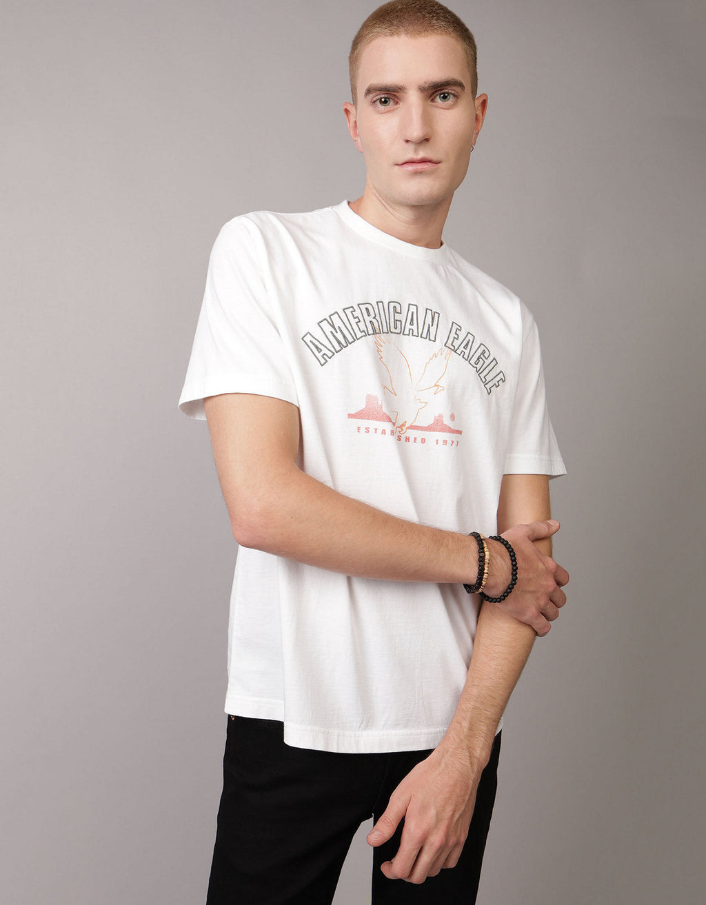 Camiseta con Gráfico Manga Corta Hombre AE - Blanco 0181_3810_100_of