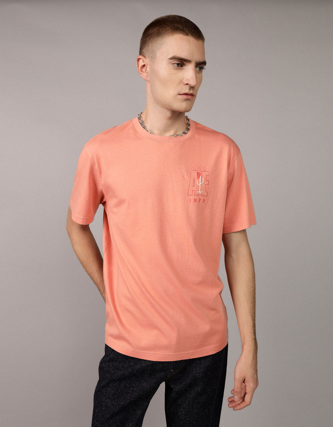 Camiseta con Gráfico Manga Corta Hombre AE - Rosa 0181_3810_670_of