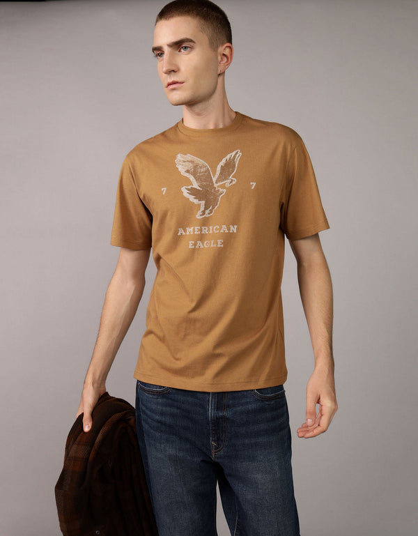 Camiseta gráfica con bloques de color de Ae - Caqui