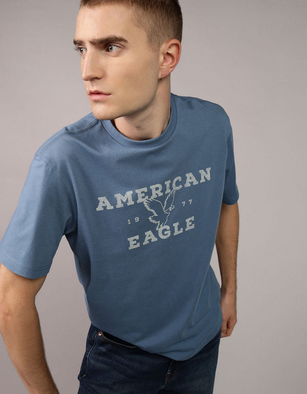 Camiseta gráfica con bloques de color de Ae - Azul