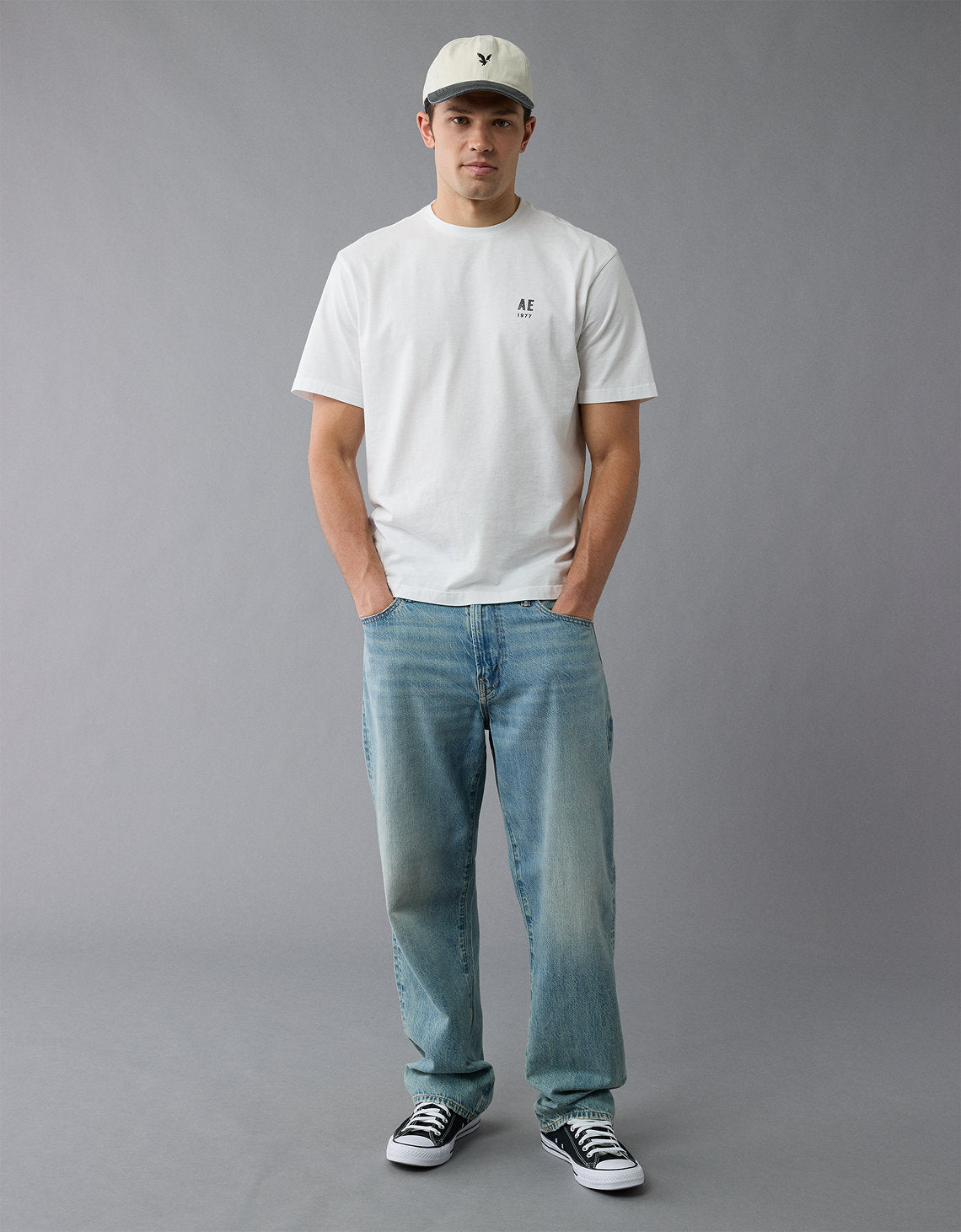 Camiseta Gráfica con Logo Ae - Blanco 0181_4419_100_ob