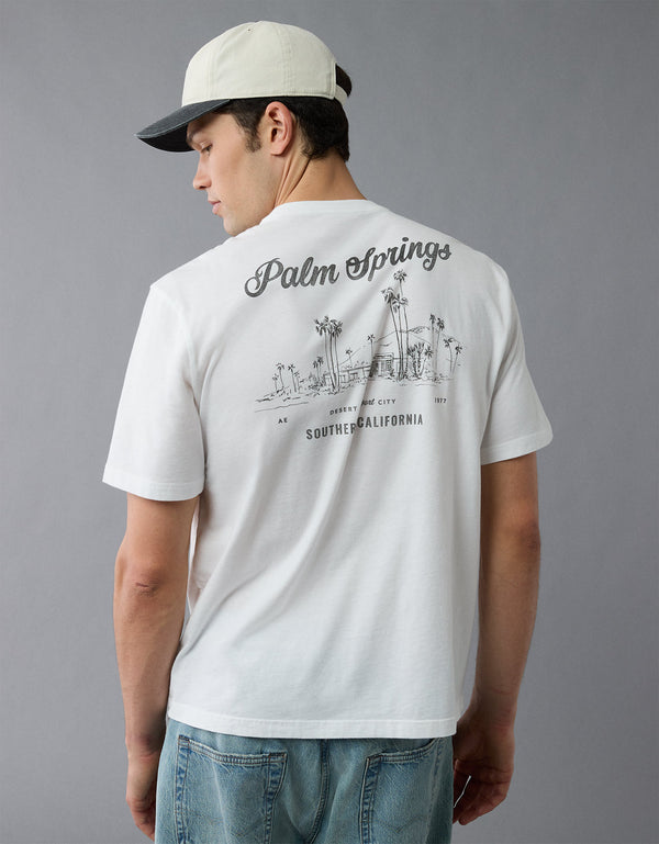 Camiseta Gráfica con Logo Ae - Blanco