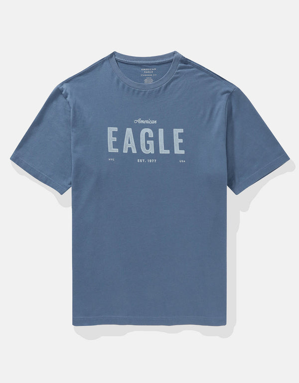 Camiseta Gráfica con Logo Ae - Azul