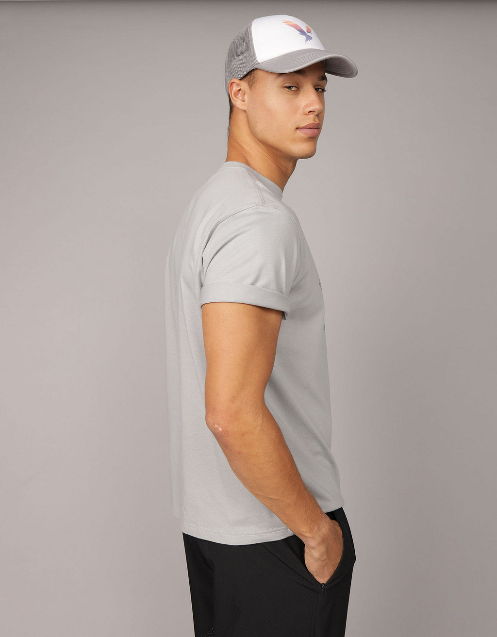 Camiseta Gráfica con Logo Ae - Gris 0181_4493_020_ob