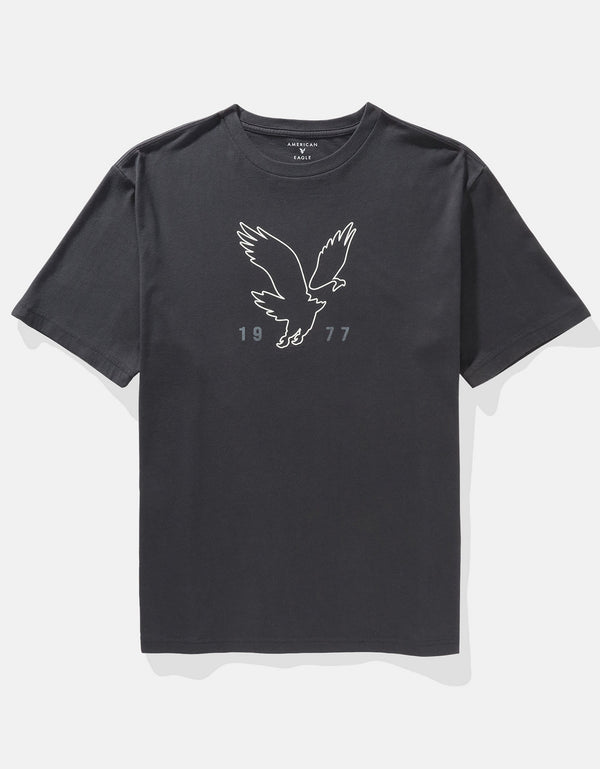 Camiseta Gráfica con Logo Ae - Gris