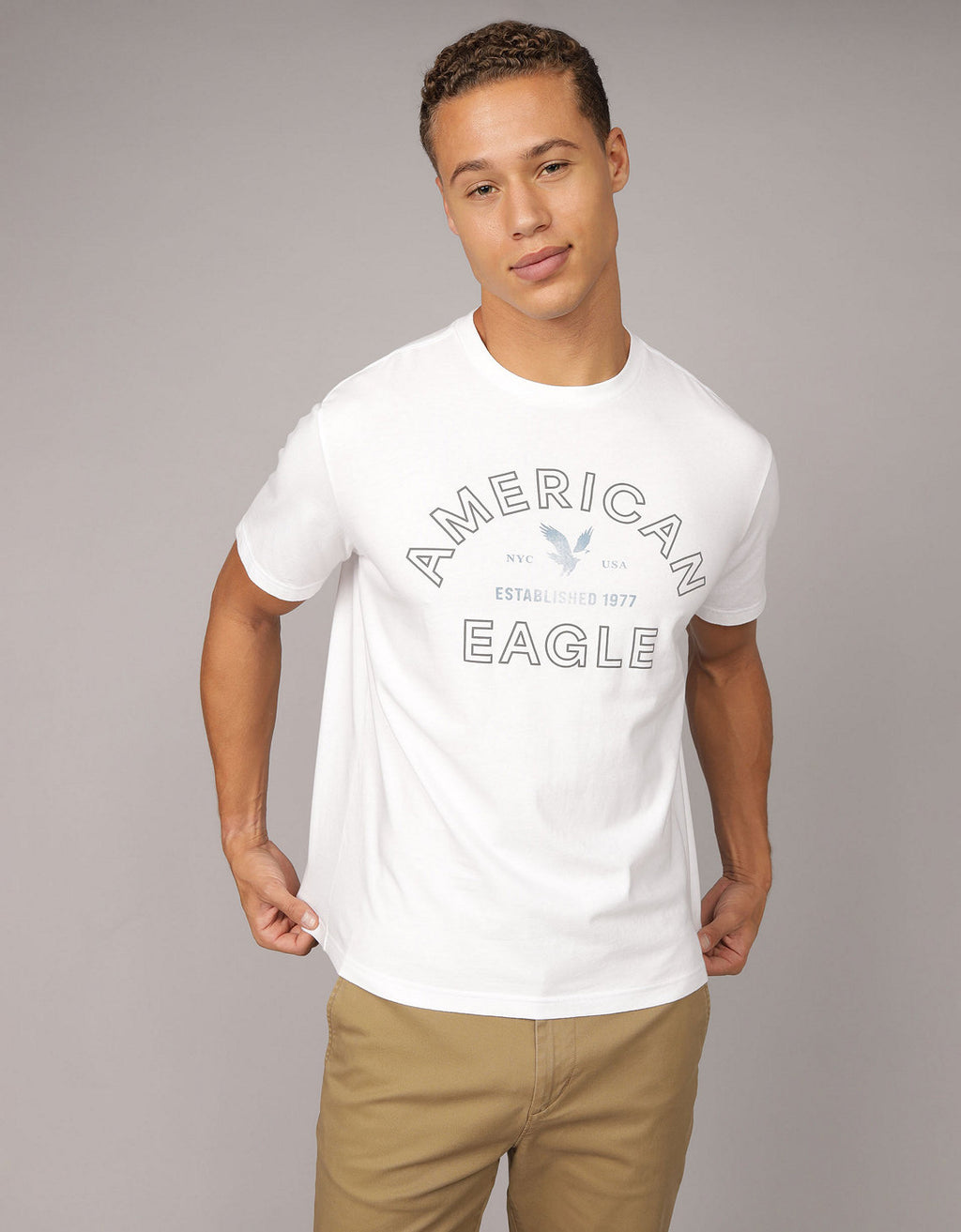 Camiseta Gráfica con Logo Ae - Blanco 0181_4493_100_of