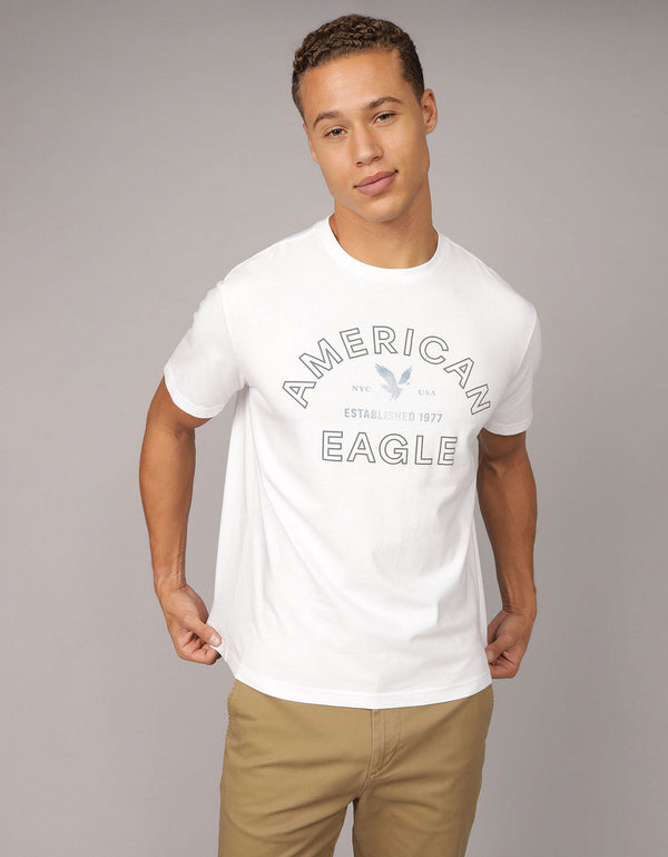 Camiseta Gráfica con Logo Ae - Blanco