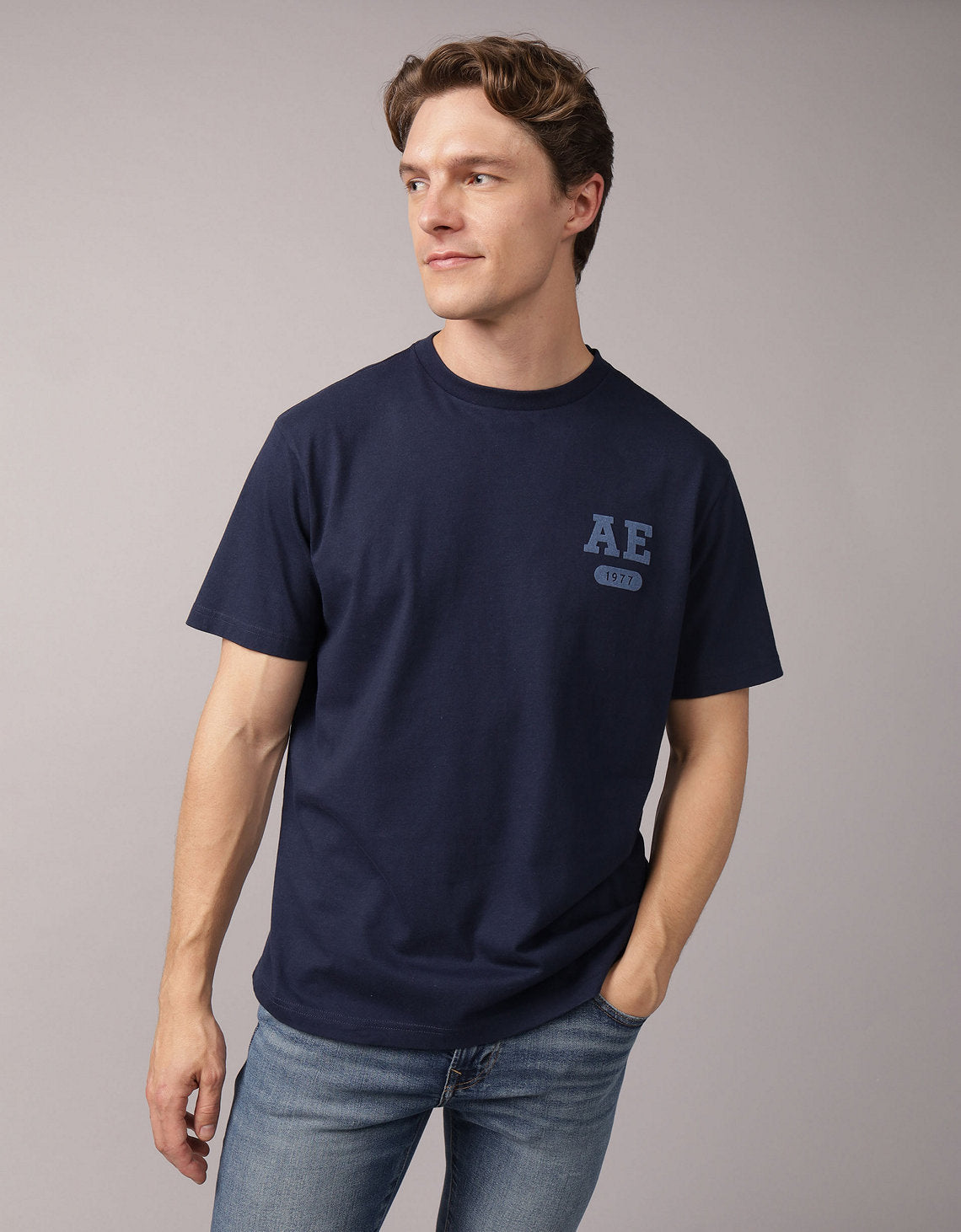 Camiseta con Gráfico Ae - Azul 0181_4601_405_of