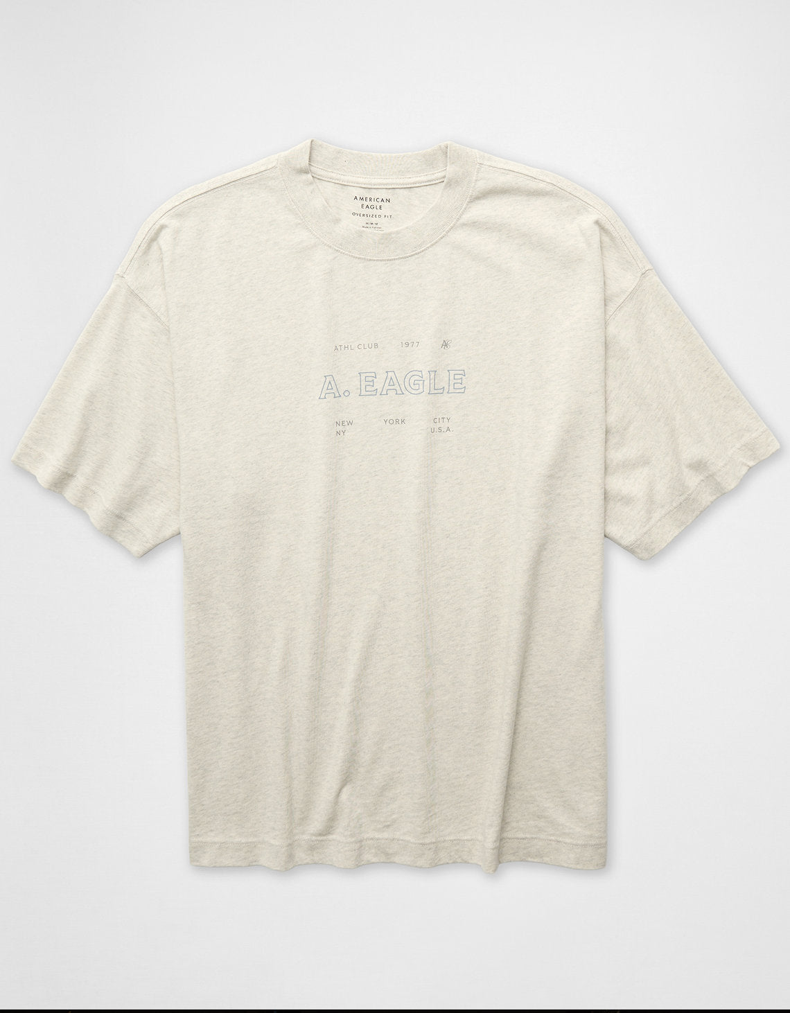 Camiseta Oversized con Gráfico Ae - Gris 0181_4887_092_f