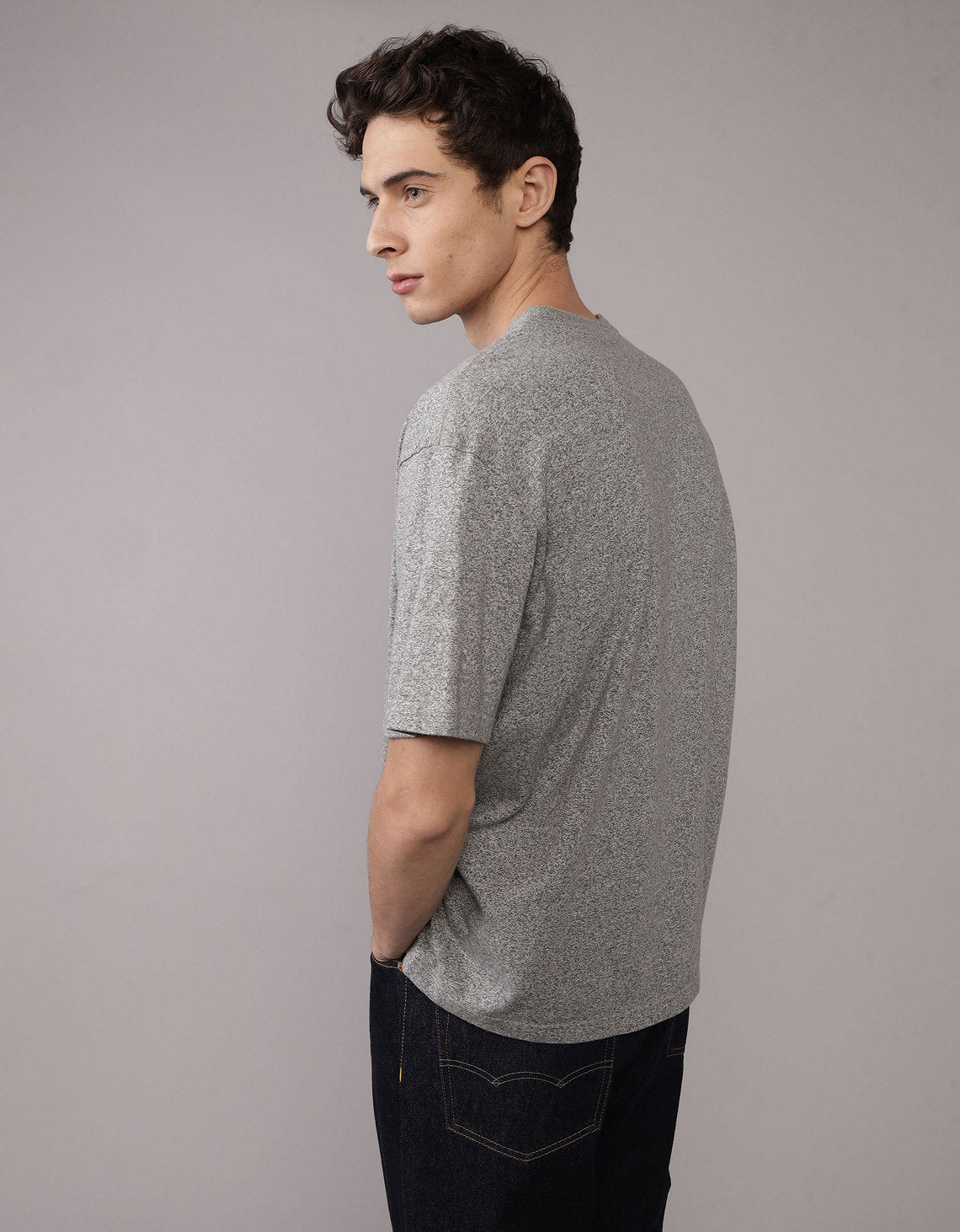 Camiseta gráfica con logotipo icónico Ae - Gris 0181_4894_012_ob