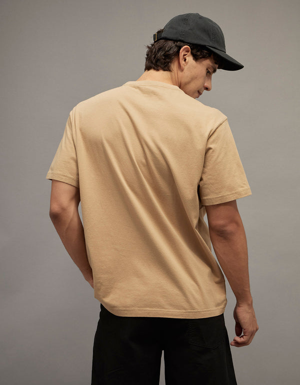 Camiseta Gráfica con Logo Ae - Caqui
