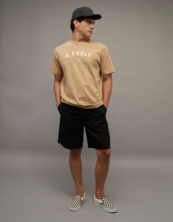 Camiseta Gráfica con Logo Ae - Caqui