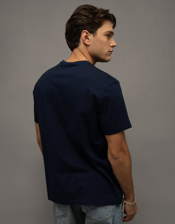Camiseta Gráfica con Logo Ae - Azul