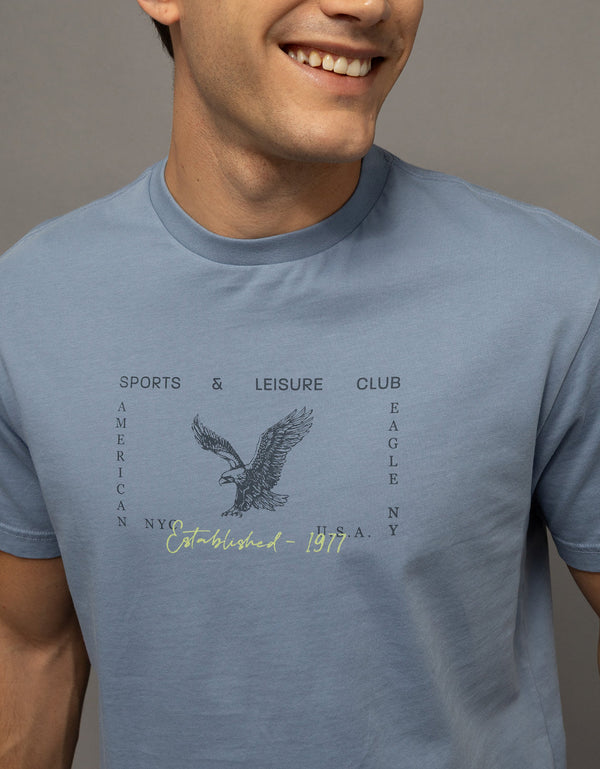 Camiseta gráfica de ajuste estándar Ae - Azul