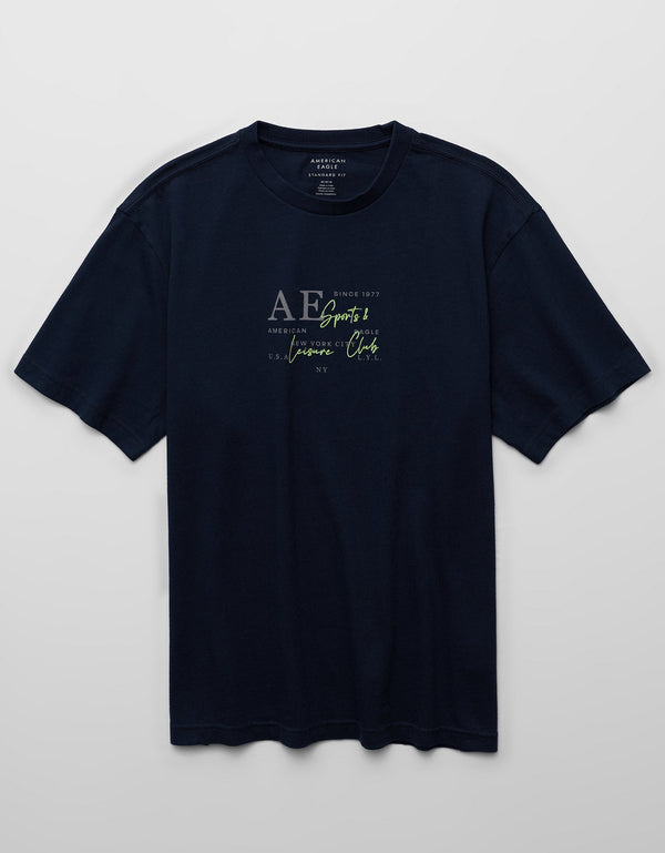 Camiseta gráfica de ajuste estándar Ae - Azul