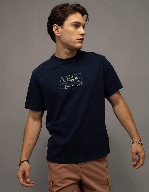 Camiseta gráfica de ajuste estándar Ae - Azul