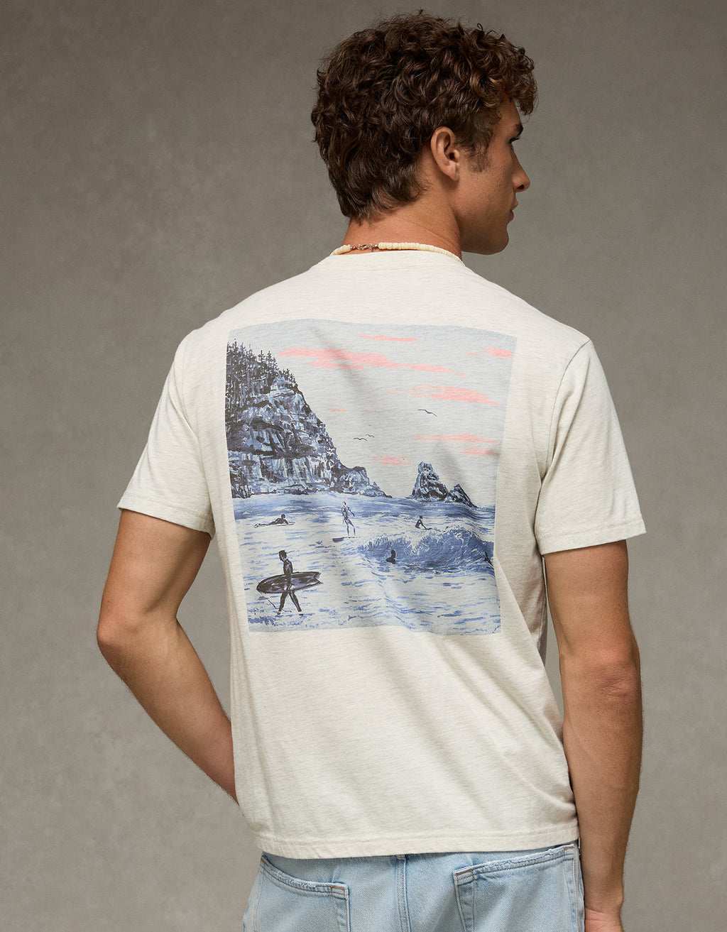 Camiseta Gráfica de Destino Ajuste Estándar Ae - Gris 0181_5914_006_ob