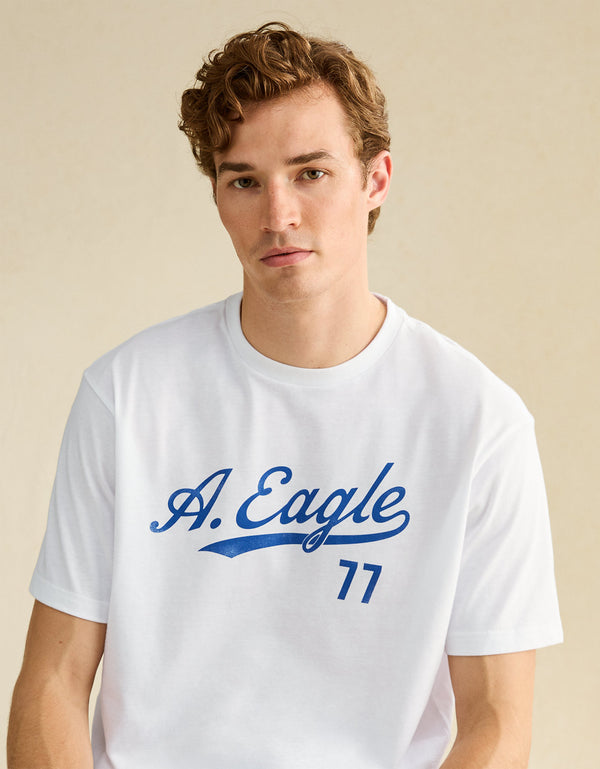 Camiseta con logotipo gráfico de ajuste estándar Ae - Blanco