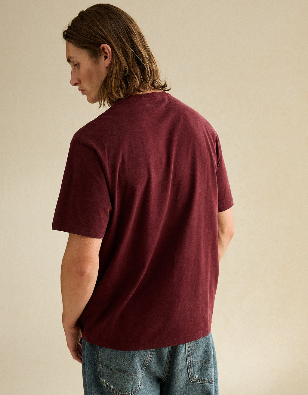 Camiseta con logotipo gráfico de ajuste estándar Ae - Vinotinto 0181_5931_613_ob