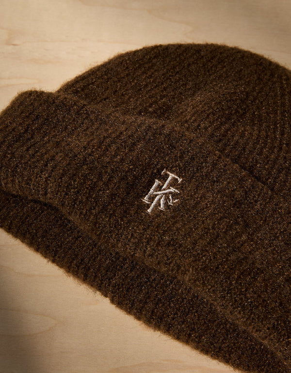 Ae x tru Kolors Gorro de Doble Capa Acanalado - Café