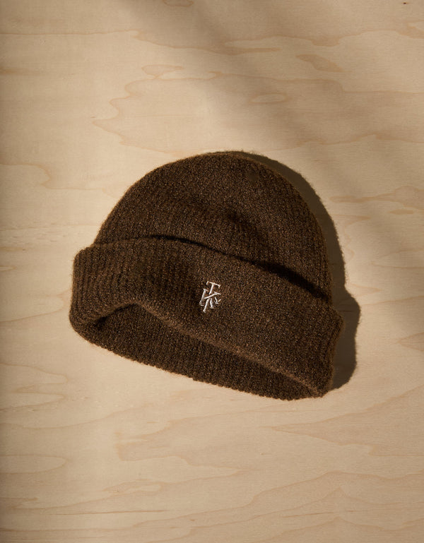 Ae x tru Kolors Gorro de Doble Capa Acanalado - Café