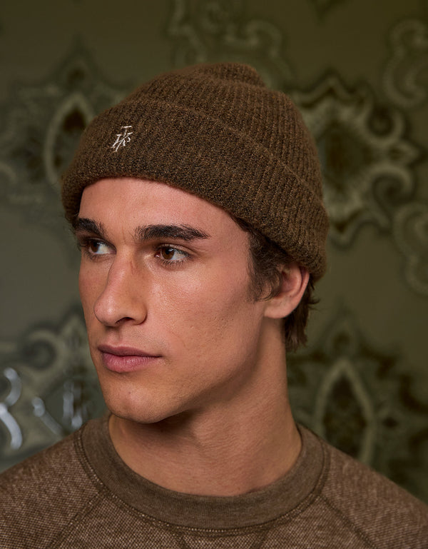 Ae x tru Kolors Gorro de Doble Capa Acanalado - Café
