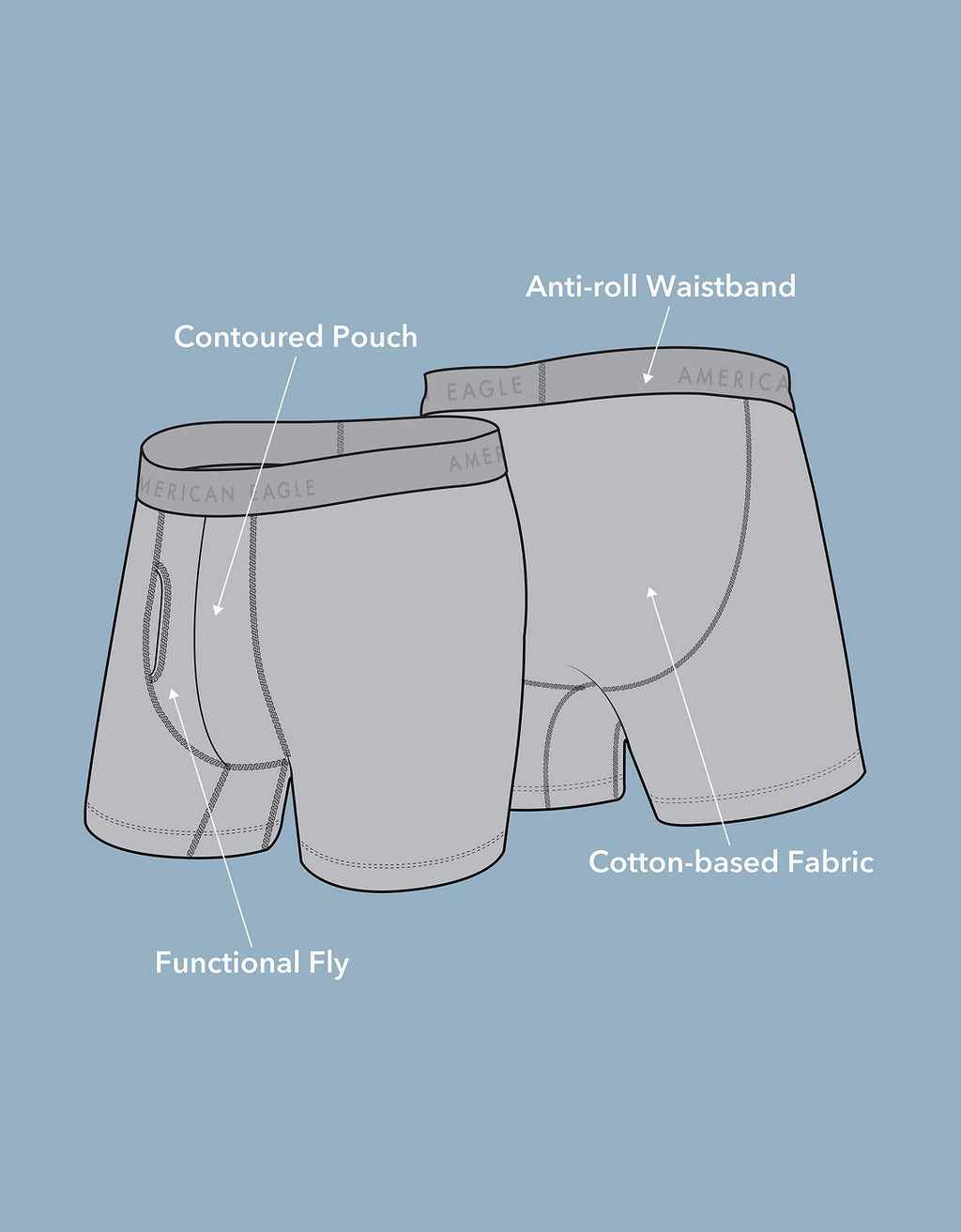 Aeo Solid 6 Boxer Clásico Paquete de 5 - Multicolor 0235_4302_900_d3
