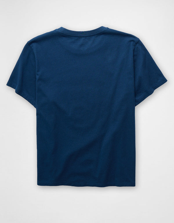Camiseta Gráfica de Marca Ae - Azul