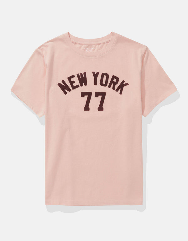 Camiseta Gráfica de Marca Ae - Rosa