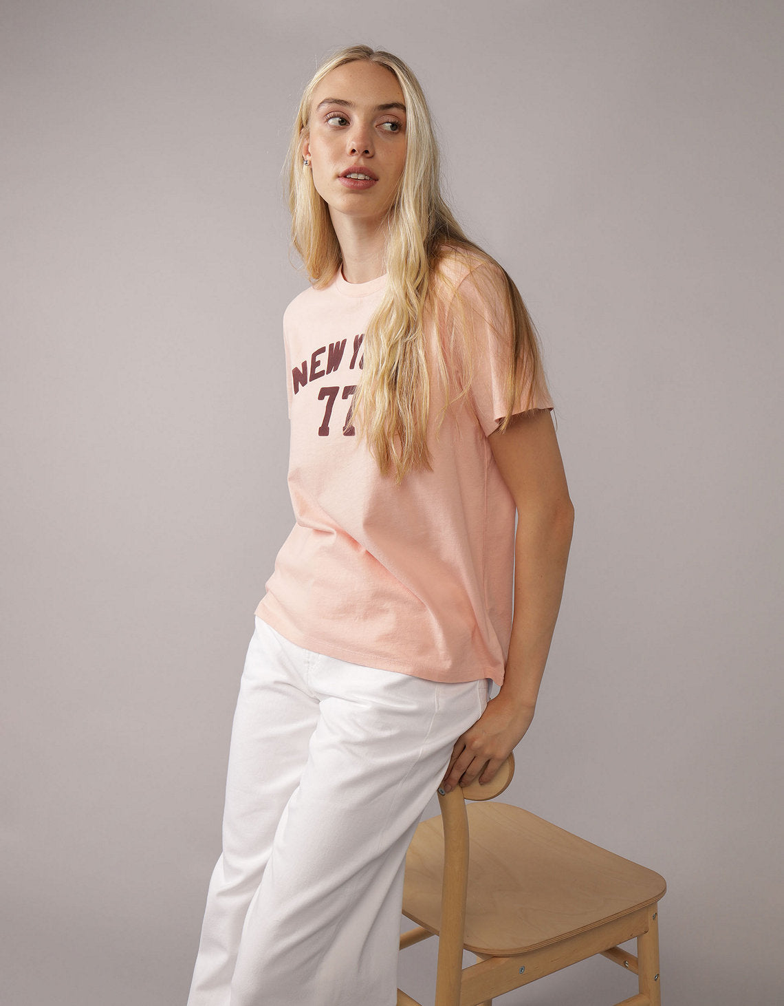 Camiseta Gráfica de Marca Ae - Rosa 0300_1040_610_of