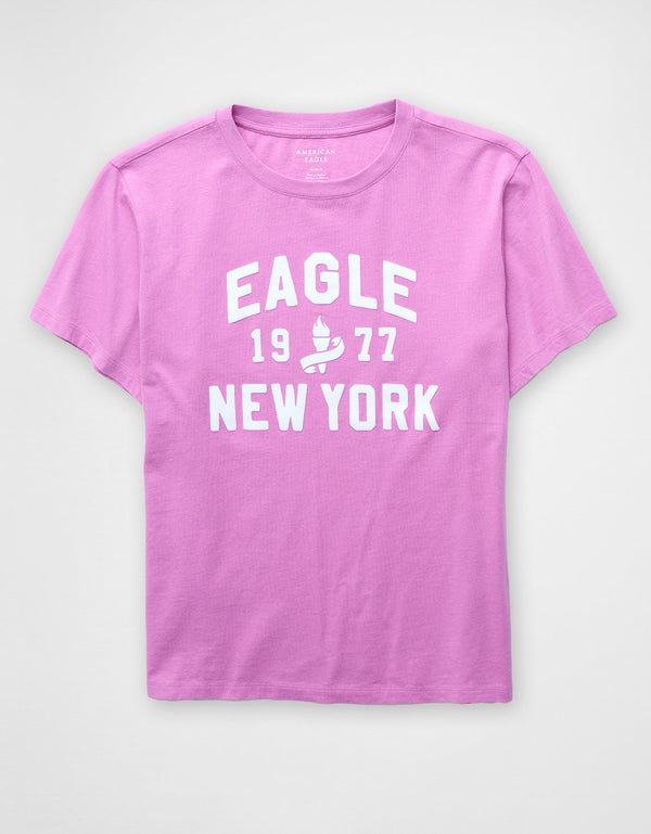 Camiseta Gráfica de Marca Ae - Rosa