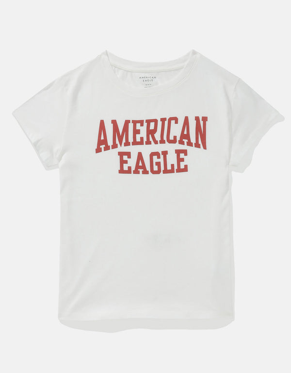 Camiseta Gráfica de Marca Ae - Blanco