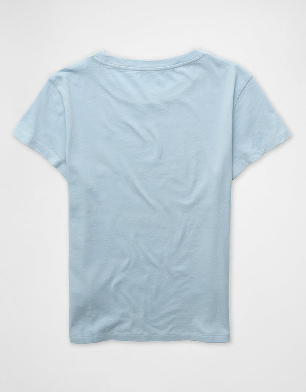 Camiseta Gráfica de Marca Ae - Azul
