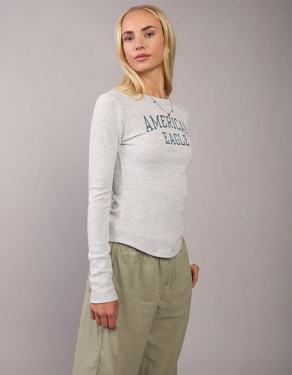 Camiseta Manga Larga Ae - Gris