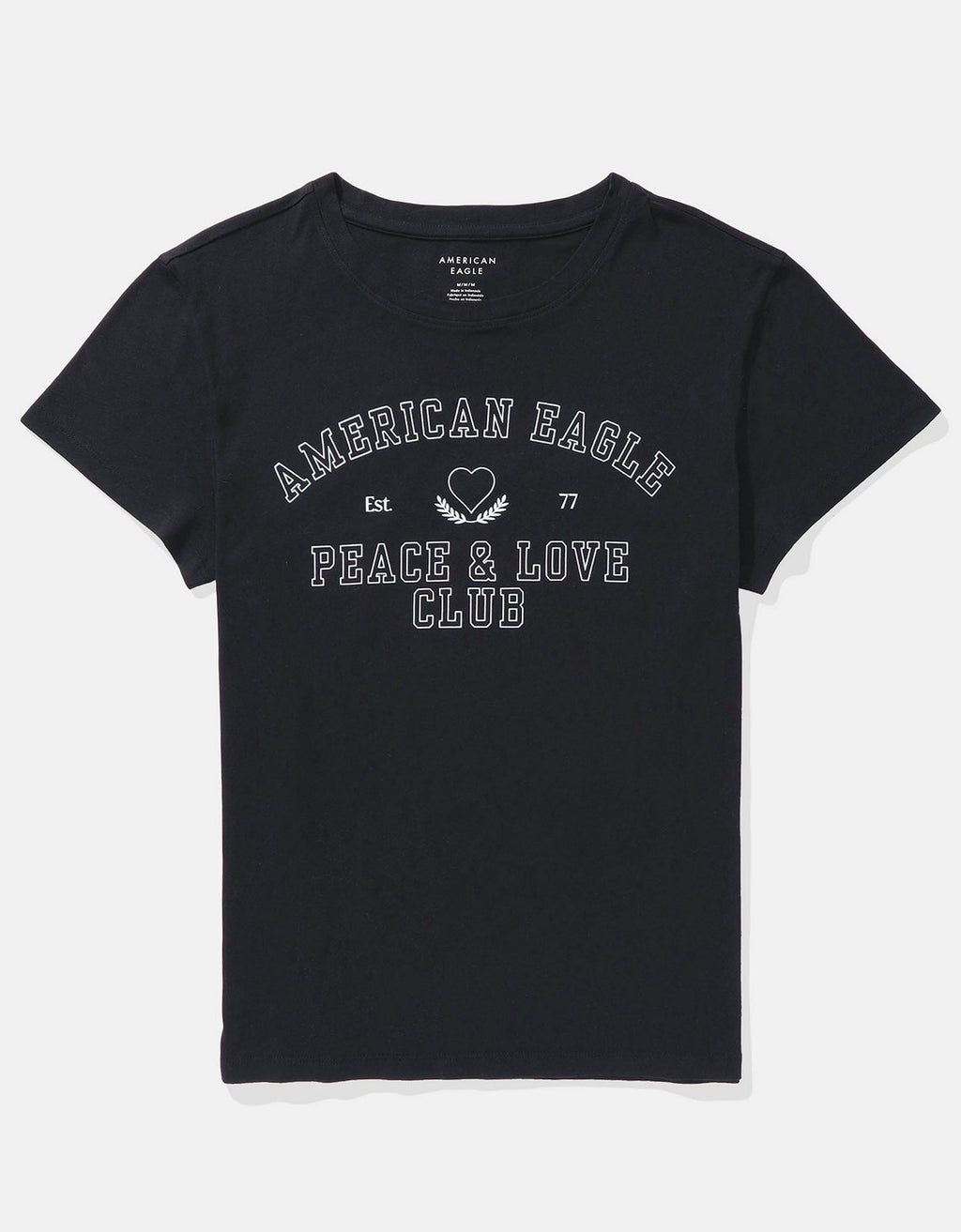 Camiseta AE gráfica con corte ajustado - Negro 0300_9119_001_f