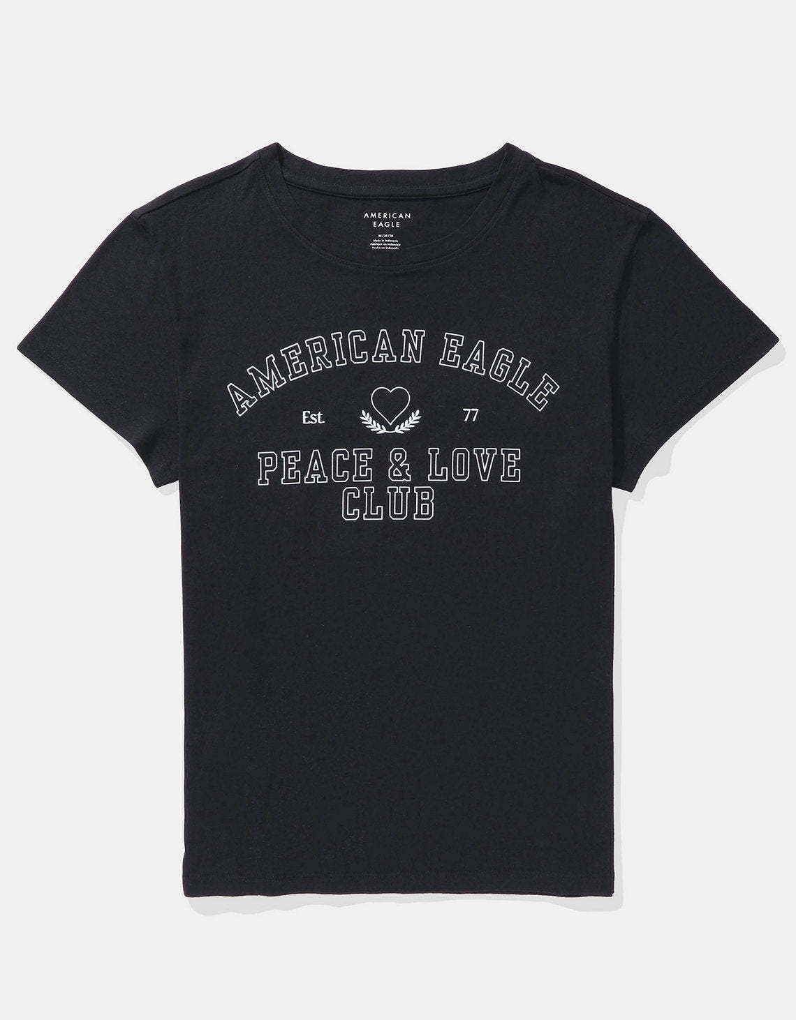 Camiseta AE gráfica con corte ajustado - Negro 0300_9119_001_f