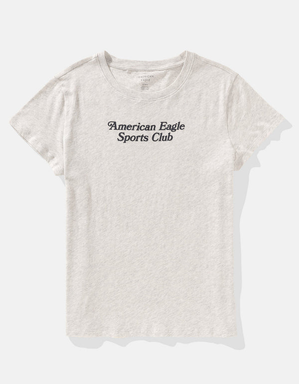 Camiseta AE con estampado manga corta de mujer - Gris