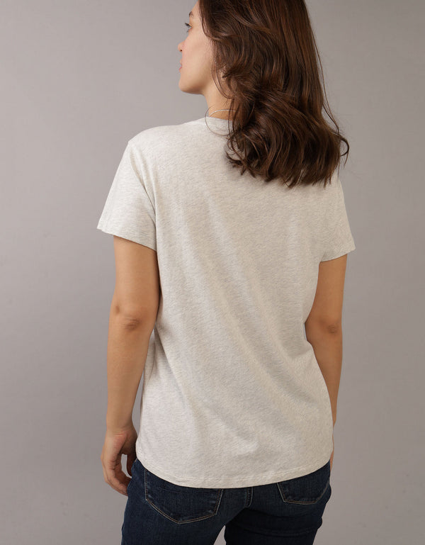 Camiseta AE con estampado manga corta de mujer - Gris