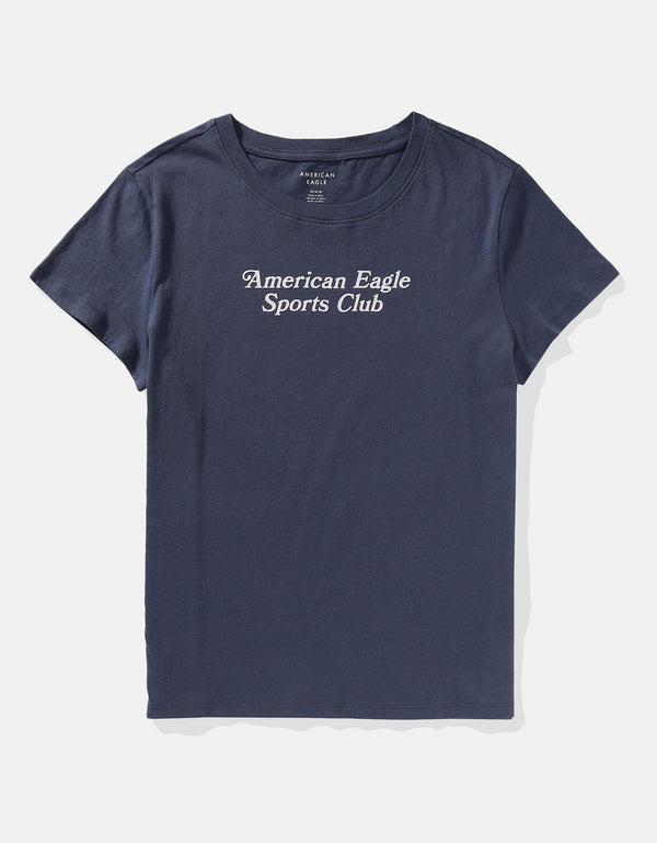 Camiseta AE con estampado manga corta de mujer - Azul